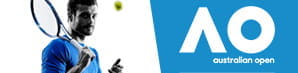Un tennista generico e il logo Australian Open
