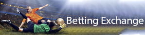 Alcuni giocatori di calcio in azione e la scritta Betting Exchange