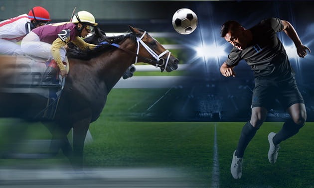 Calciatori e fantini in azione