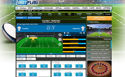 Il livescore di un incontro di rugby live su BetFlag