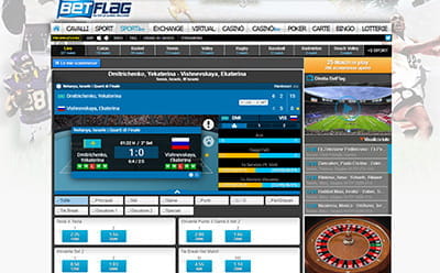 Il livescore di un incontro di tennis live su BetFlag