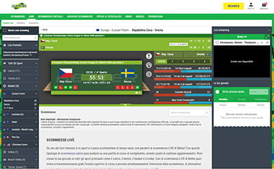 Il livescore di un match di basket live su Better