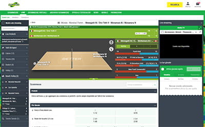 Il livescore di un match di beach volley live su Betway