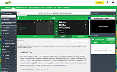 Il livescore di un match di calcio live su Better