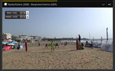 Una partita di beach volley trasmessa in streaming dal vivo su bwin