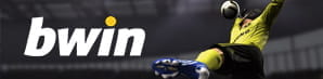 Il logo di bwin vicino a un calciatore in azione
