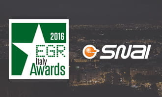 Il logo degli EGR Italy Awards 2016, che premiano gli operatori nel settore del betting, e quello di SNAI