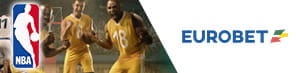 Giocatori di basket. il logo di Eurobet e quello della NBA