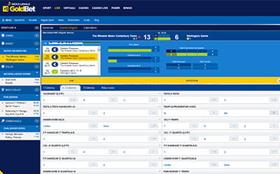 Il livescore di un match di basket live su GoldBet