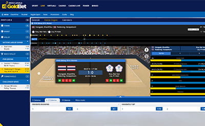 Il livescore di un match di beach volley live su GoldBet