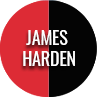 I colori degli Houston Rockets e la scritta James Harden