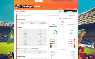 Le scommesse live sul calcio di LeoVegas 