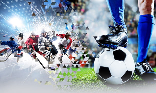 Calciatori e hockeysti in azione 