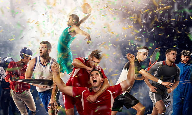 Atleti di sport differenti in azione