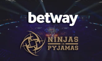 Il logo di Ninjas In Pyjamas e quello di Betway