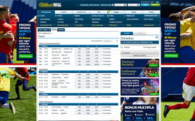 La pagina delle scommesse sul rugby di William Hill