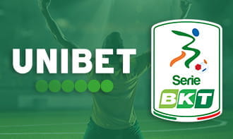 Il logo della Serie B e di Unibet