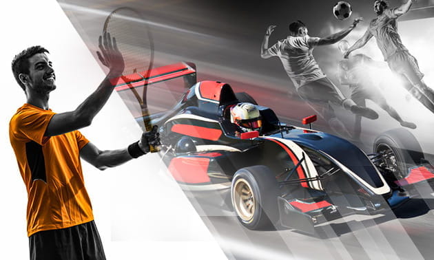 Calciatori, tennisti e piloti in azione