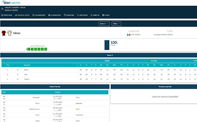 Infografica di una partita di calcio live su StarCasinò