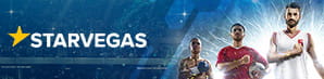 Logo di StarVegas con atleti di calcio, basket e boxe