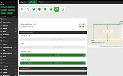 Il livescore di un match di beach volley live su Unibet