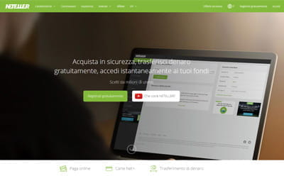 La homepage del sito di Neteller